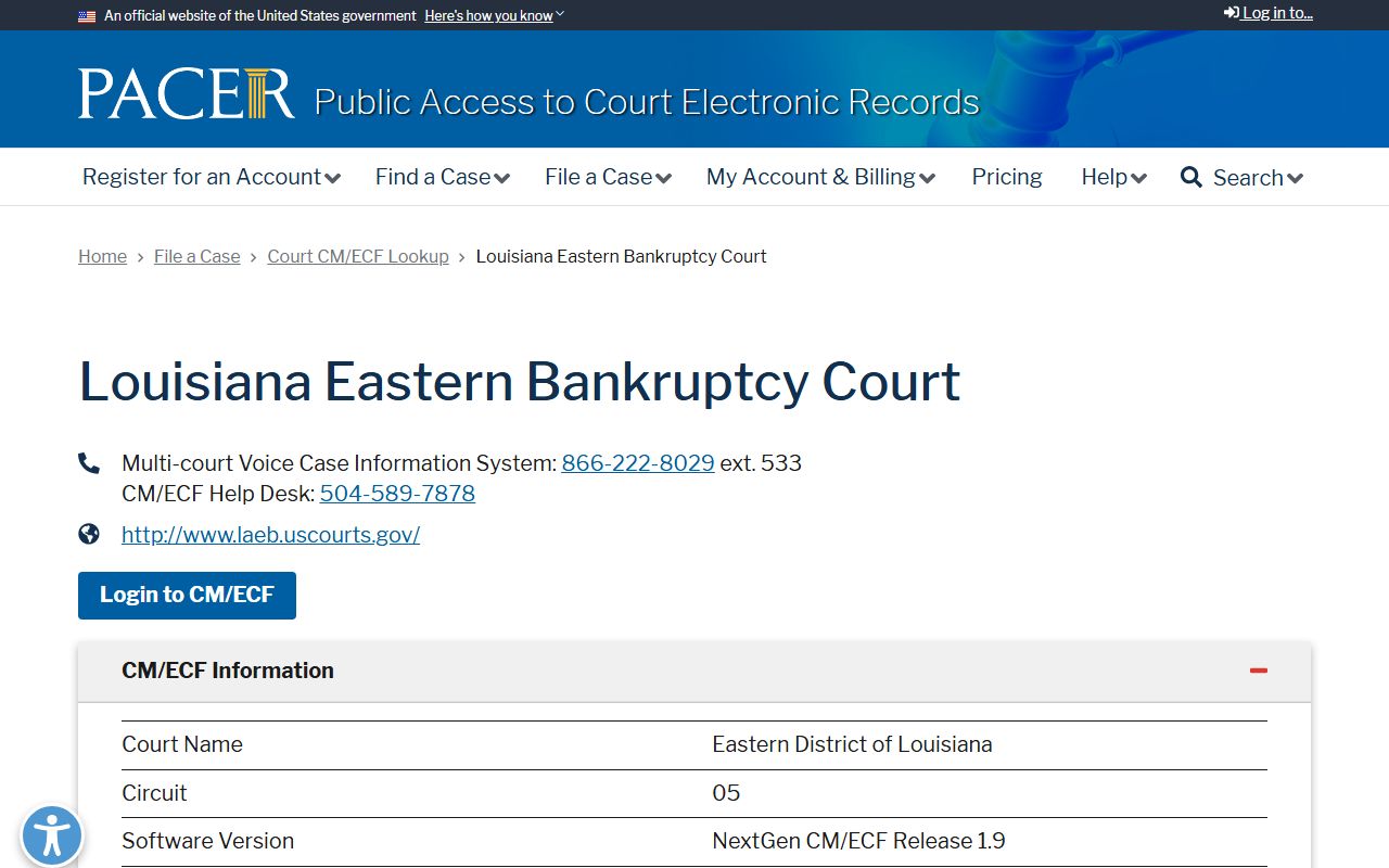 Tangipahoa Parish court records PACER bankruptcy lookup