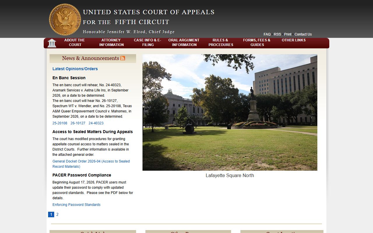 Tangipahoa Parish court records Fifth Circuit federal appeals