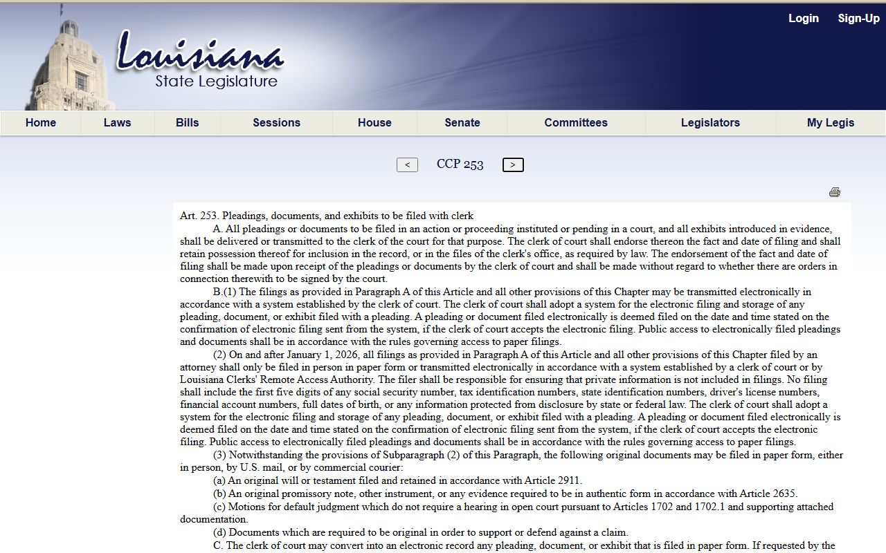 Tangipahoa Parish criminal court records Article 253 redaction rules