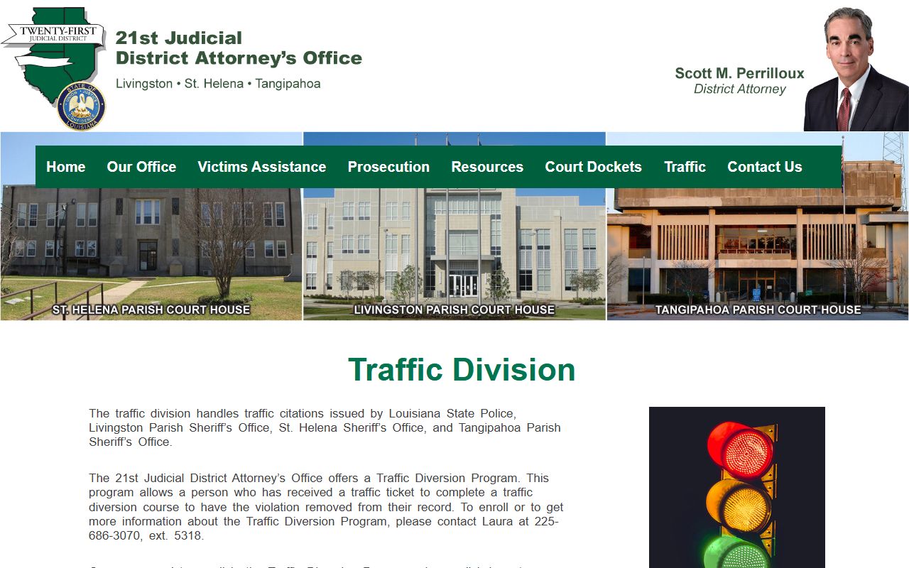 Tangipahoa Parish traffic court records District Attorney Traffic Division